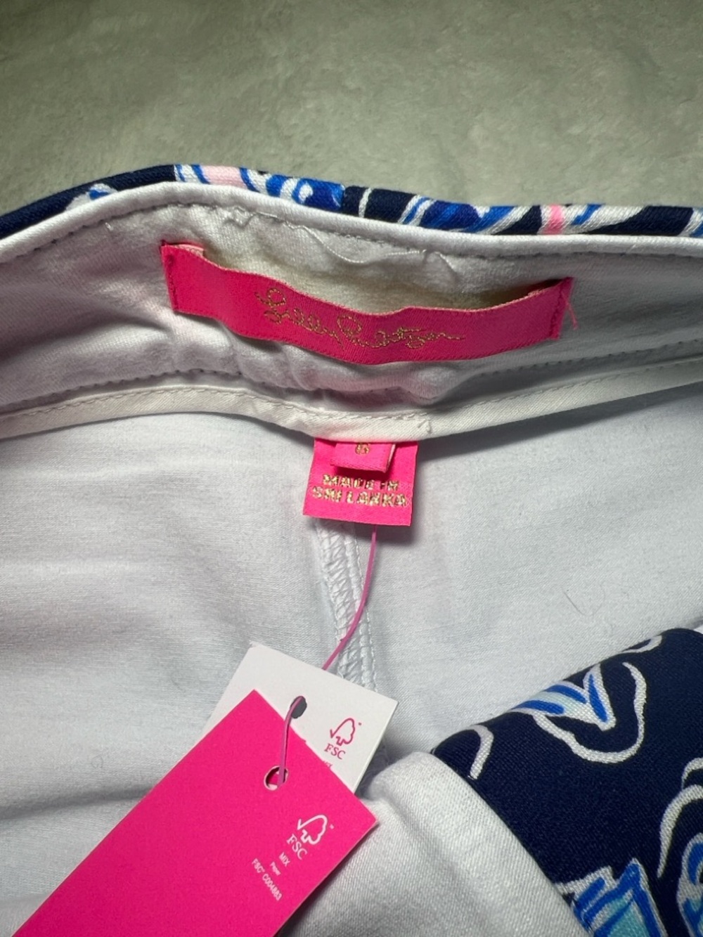 Lilly Pulitzer Colette Knot Skort Low Tide Navy Sails and Stripes - Picture 4 of 7
